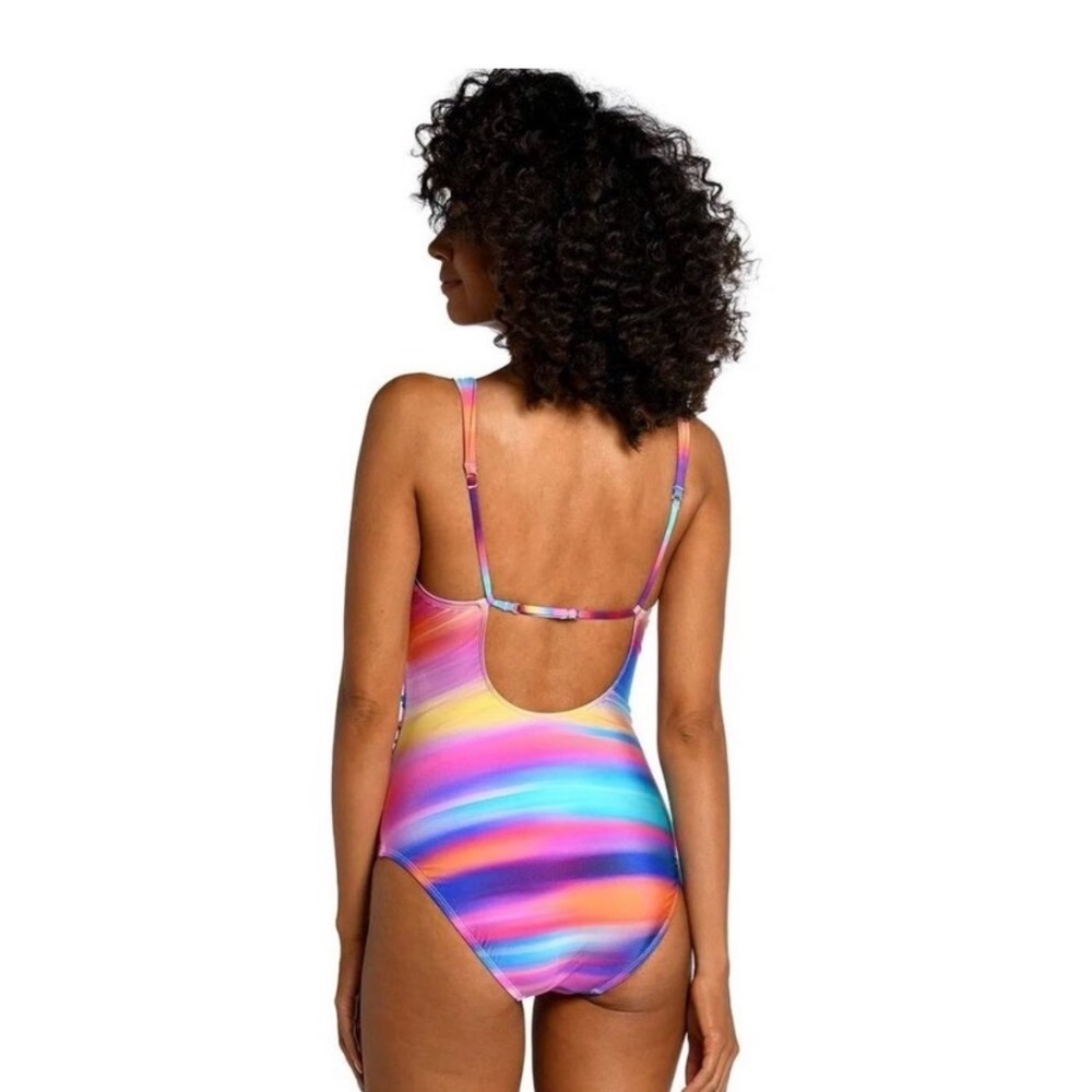 La Blanca Sunset Cross Front Keyhole One Piece Swimsuit 10 NEW - Picture 2 of 4